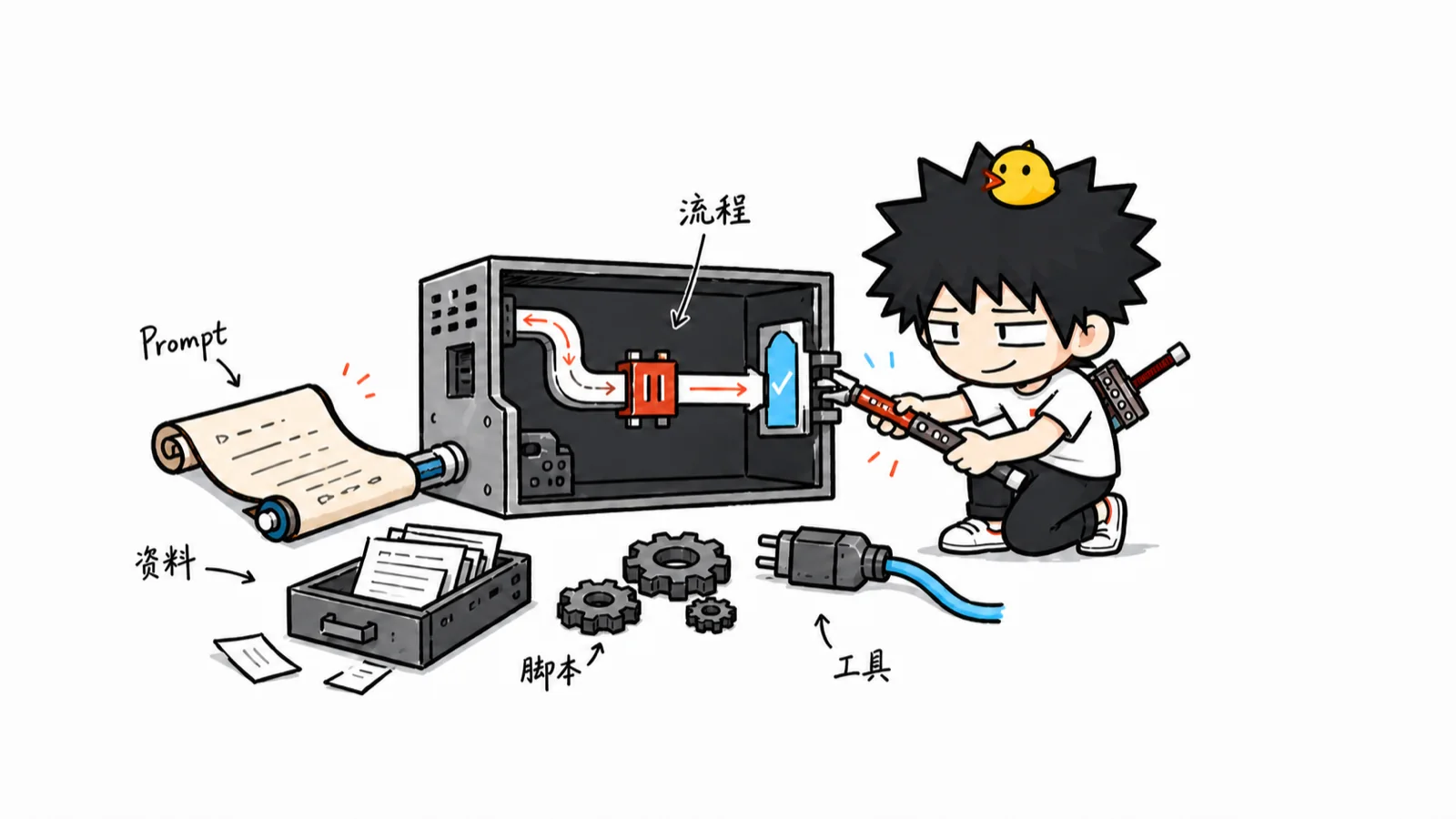 阿魏把 Prompt、资料、脚本和工具装进有边界的 Skill 机箱