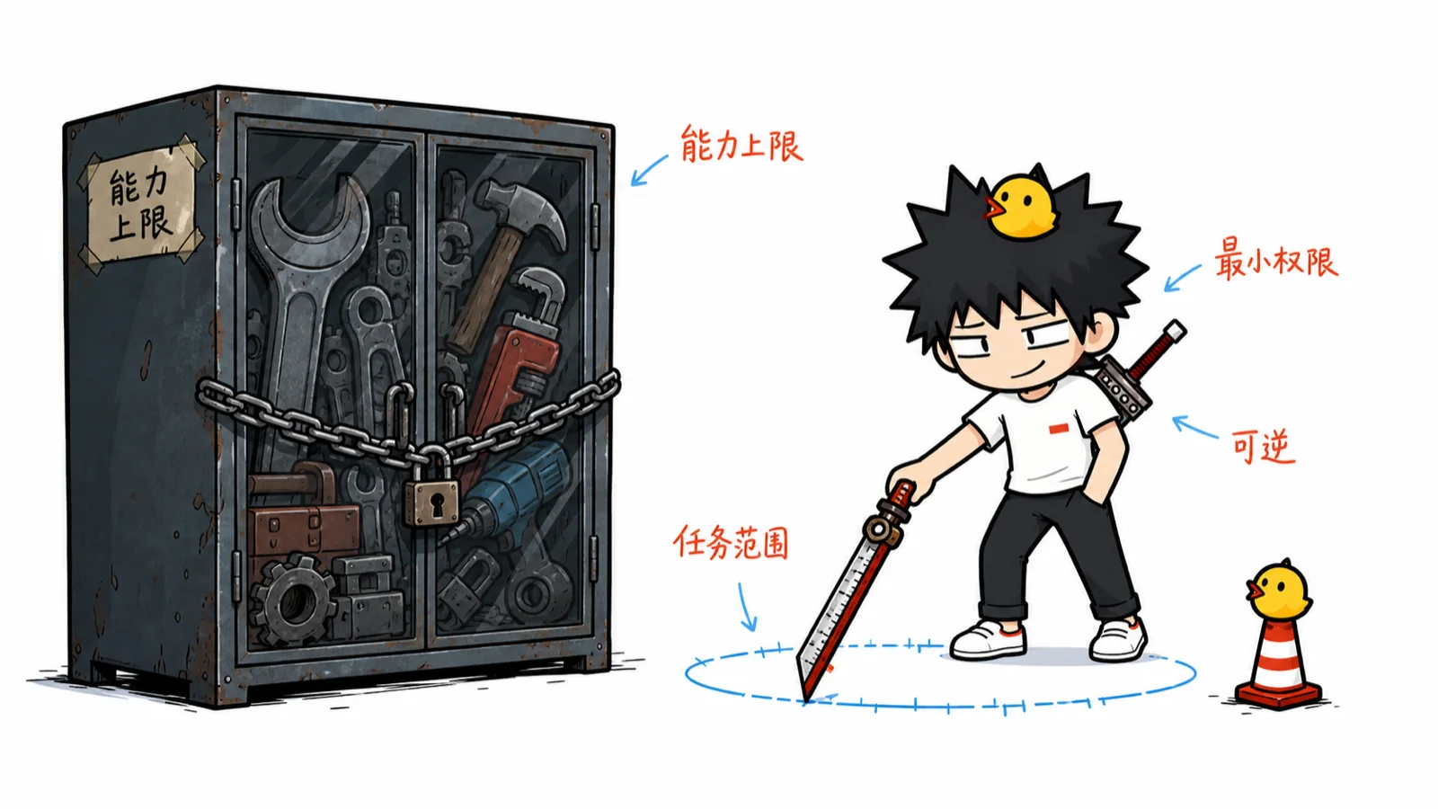 权限控制的是能力上限,任务范围控制的是实际动作